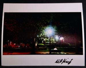 Man Sitting in a Park at Night - 8x10 Print